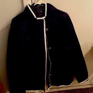 Tommy Hilfiger navy blue hooded rain coat, excellent condition !
